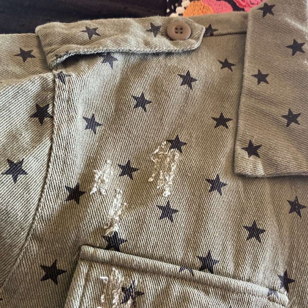 New with tags Oddi green with black stars button up jacket